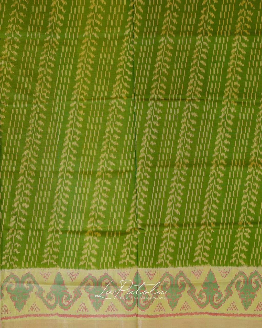 Olive Green Creeper Ikat Patola Saree