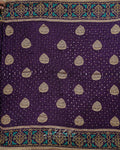 Deep Purple Paisley Pallu Bandhej Saree