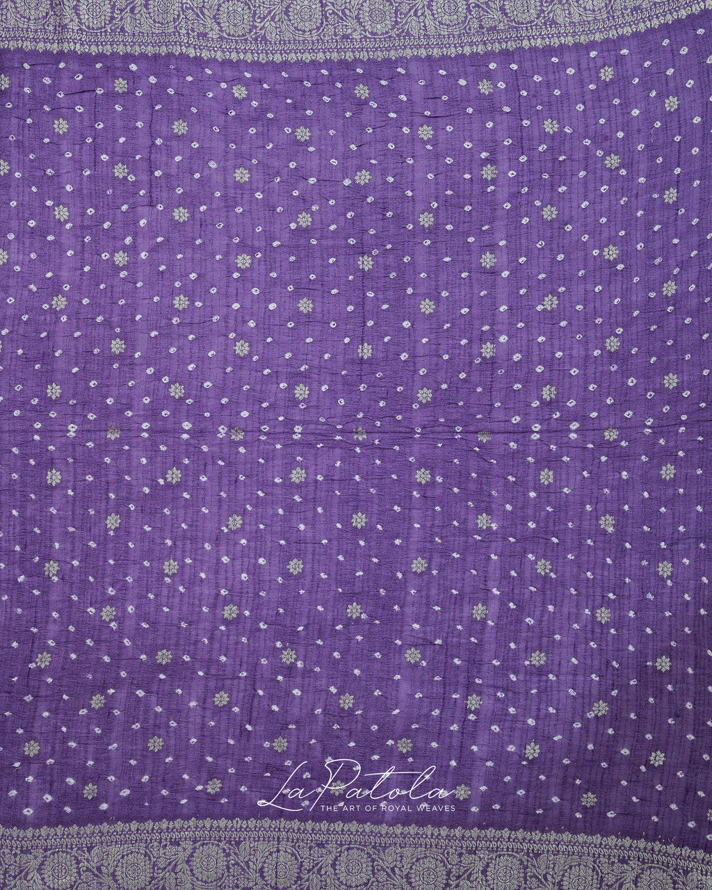 Lavender Jacquard Bandhej Saree