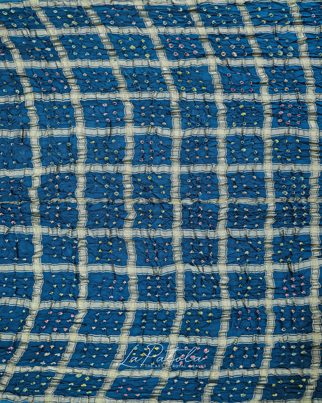 Royal Blue Leheriya Bandhej Saree