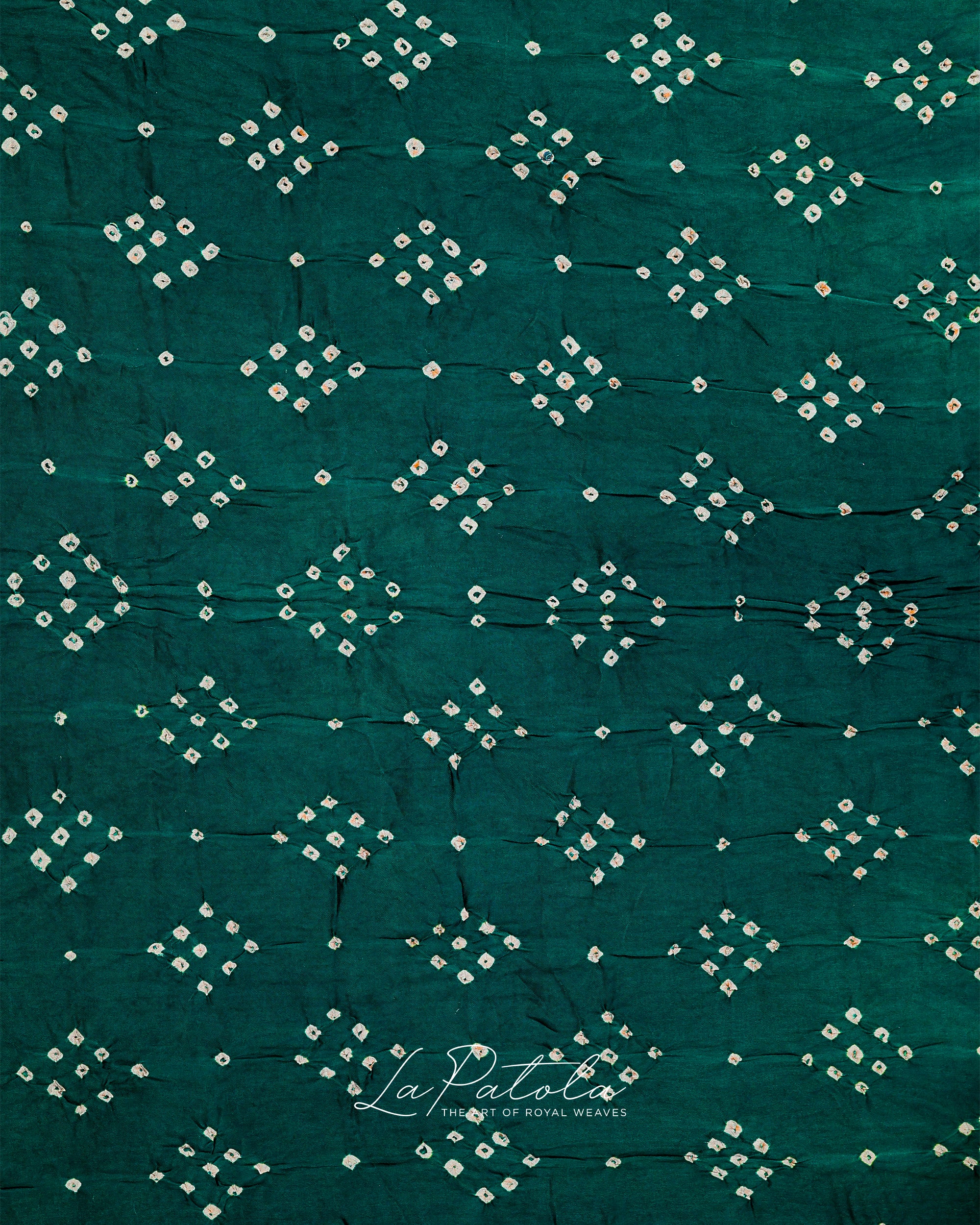 Teal Scattered Buti Bandhej Saree