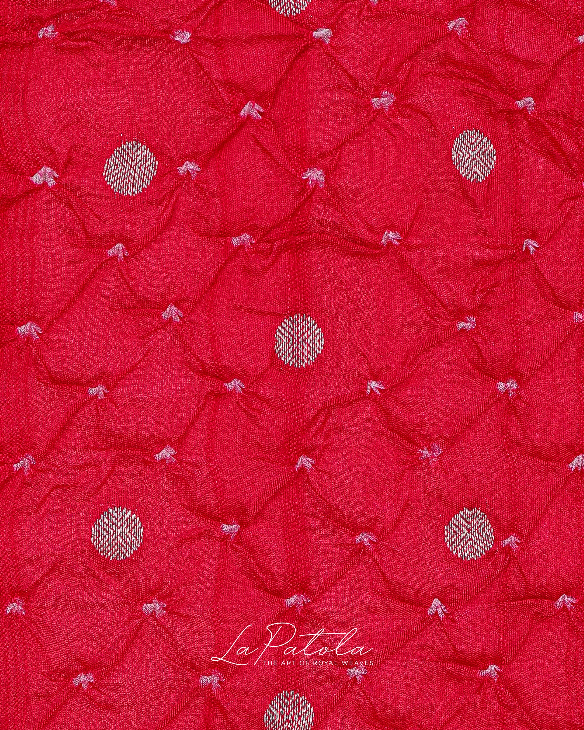 Pink Floral Panel Bandhej Saree
