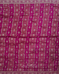 Magenta Zari Stripe Bandhej Saree