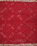 Red Corner Motif Bandhej Saree