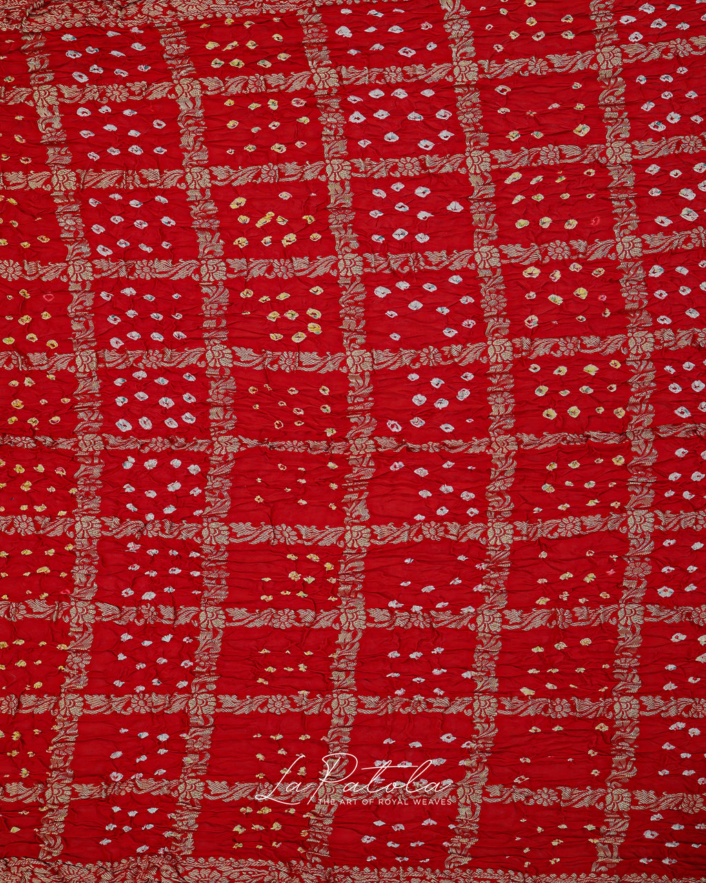 Red Ornate Pallu Bandhej Saree