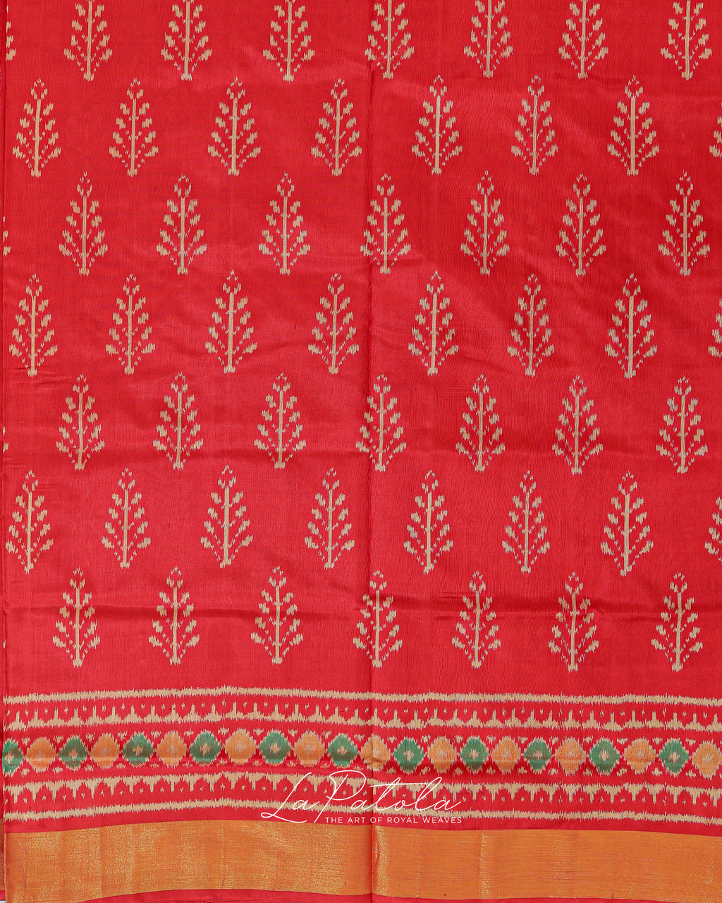 Vermilion Medallion Patola Saree