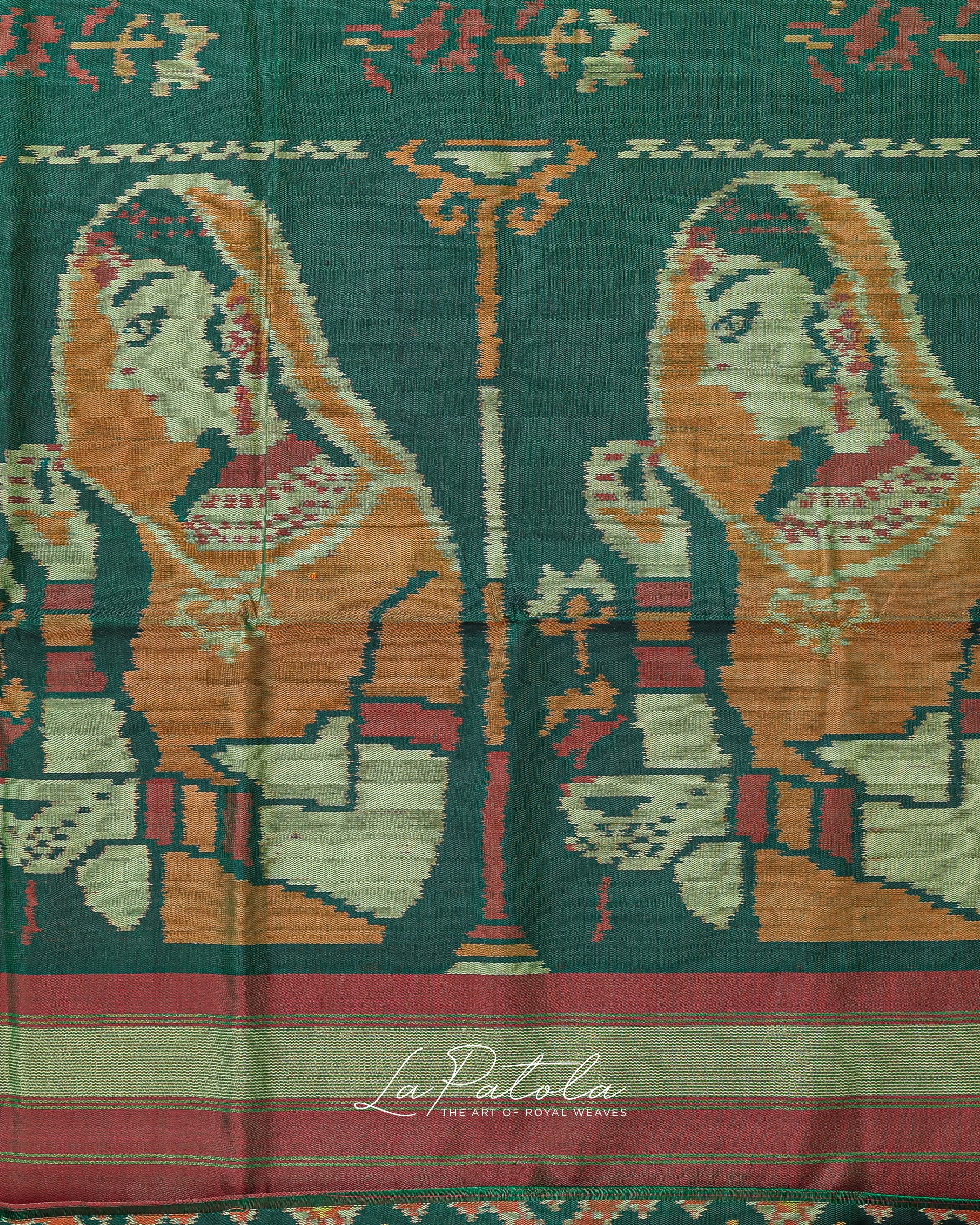 Deep Green Parrot Figure Patola Saree