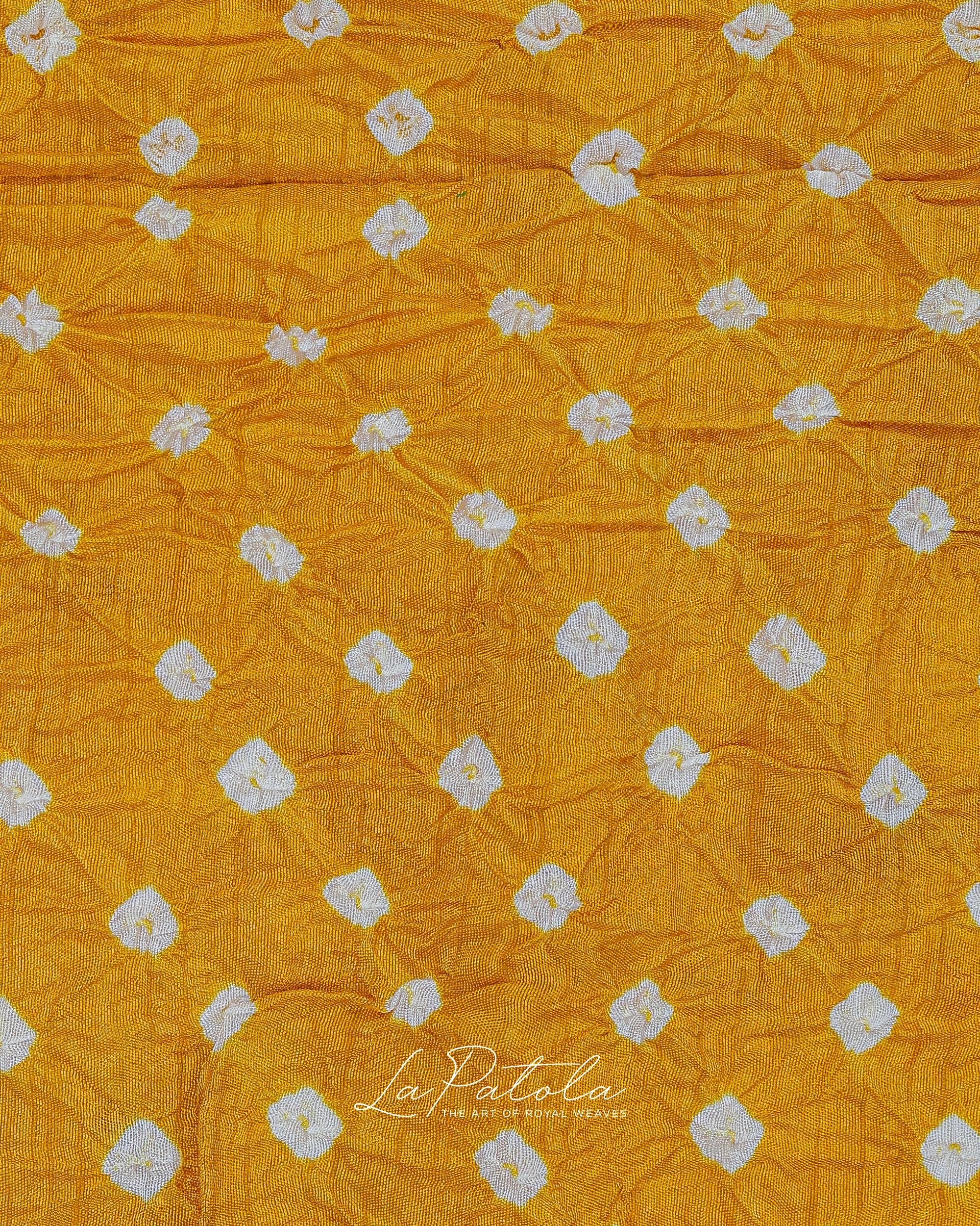 Mustard Micro Dot Bandhej Saree