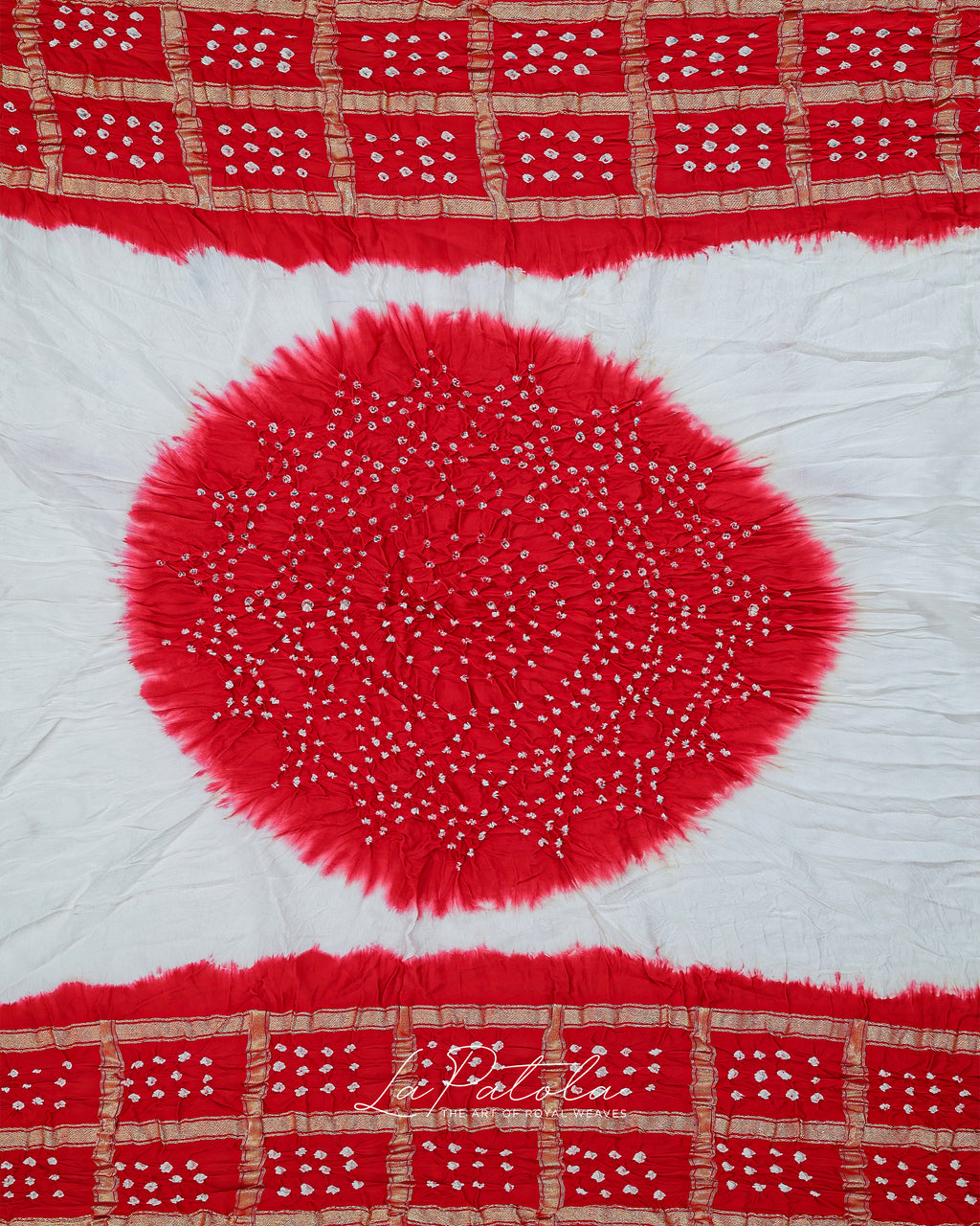 Red Statement Border Bandhej Saree