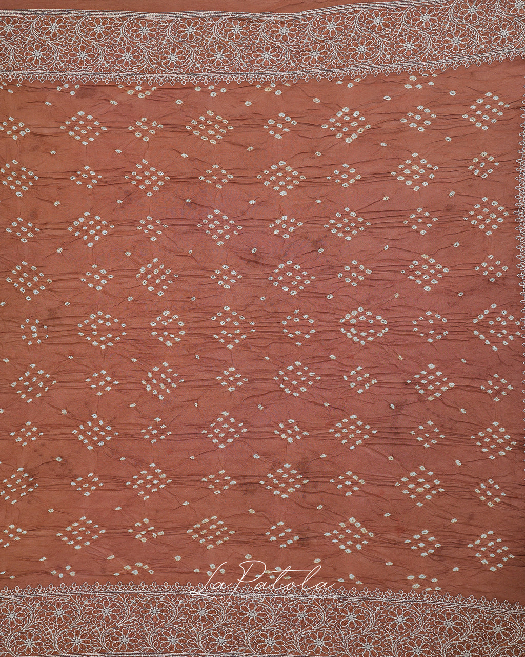 Nude Beige Ornate Pallu Bandhej Saree
