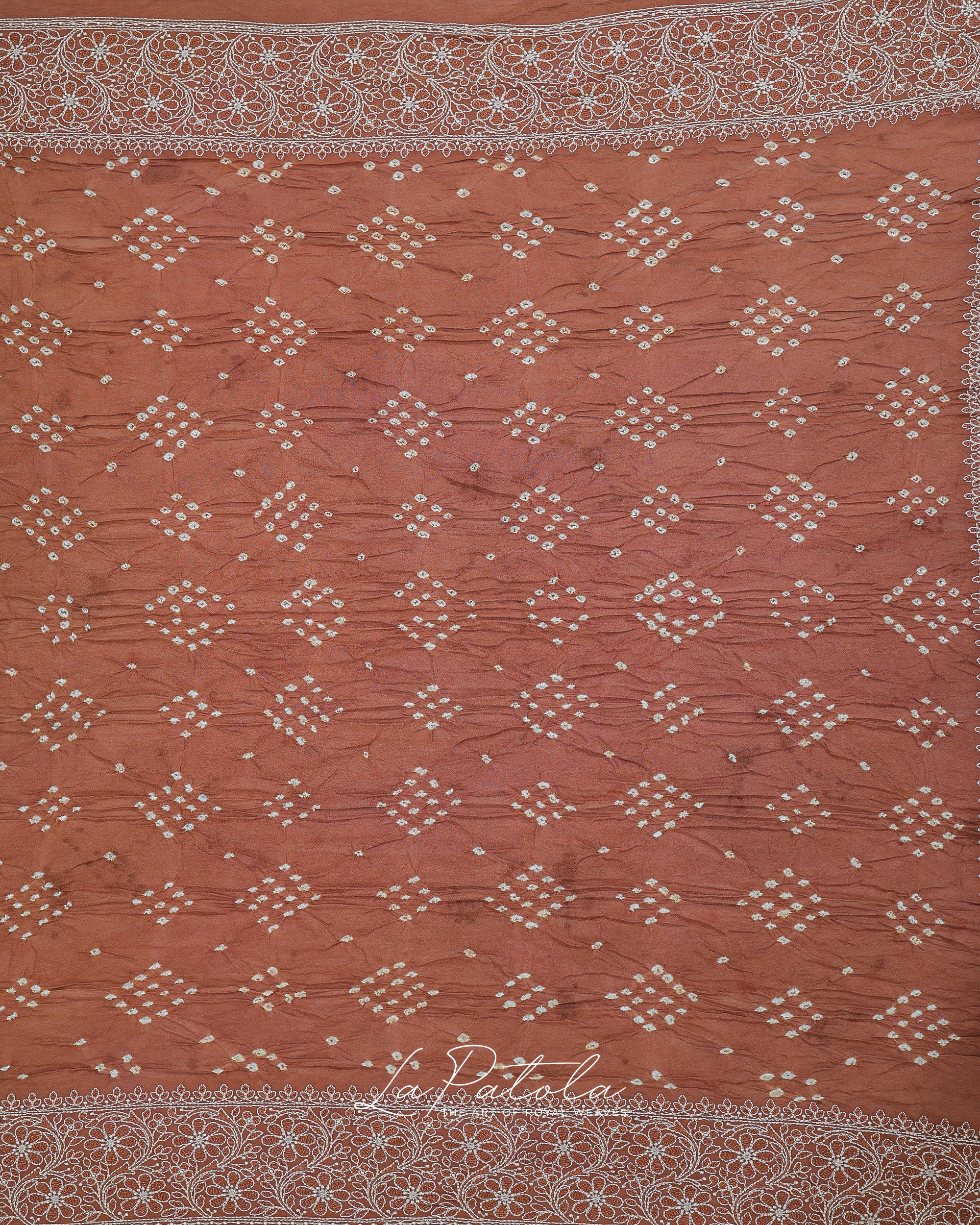 Nude Beige Ornate Pallu Bandhej Saree
