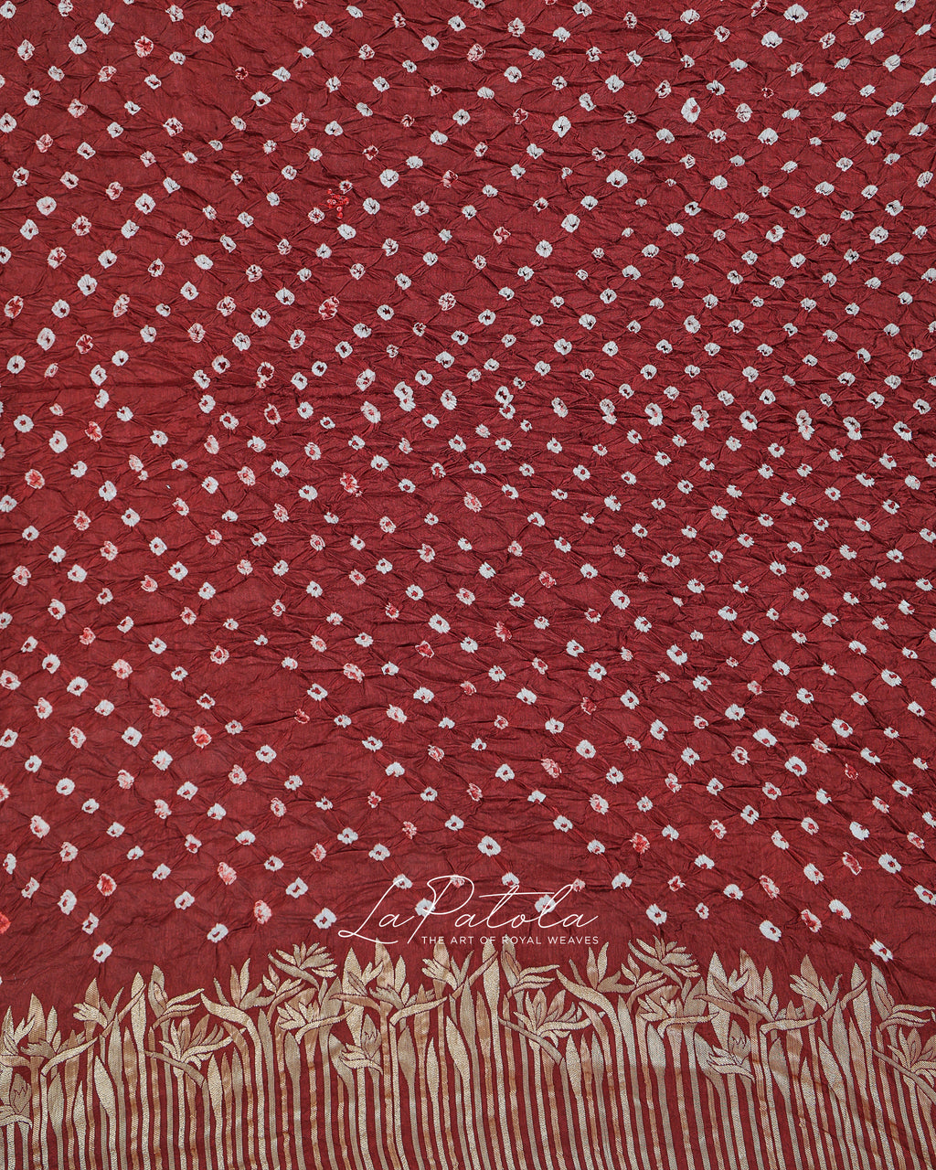 Maroon Petal Buti Bandhej Saree