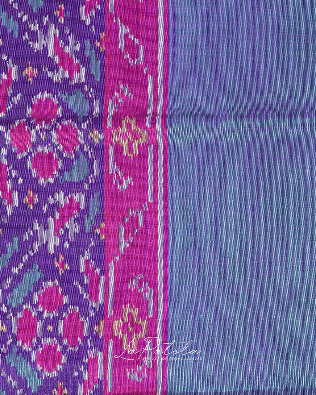 Fuchsia Teal Panel Patola Saree