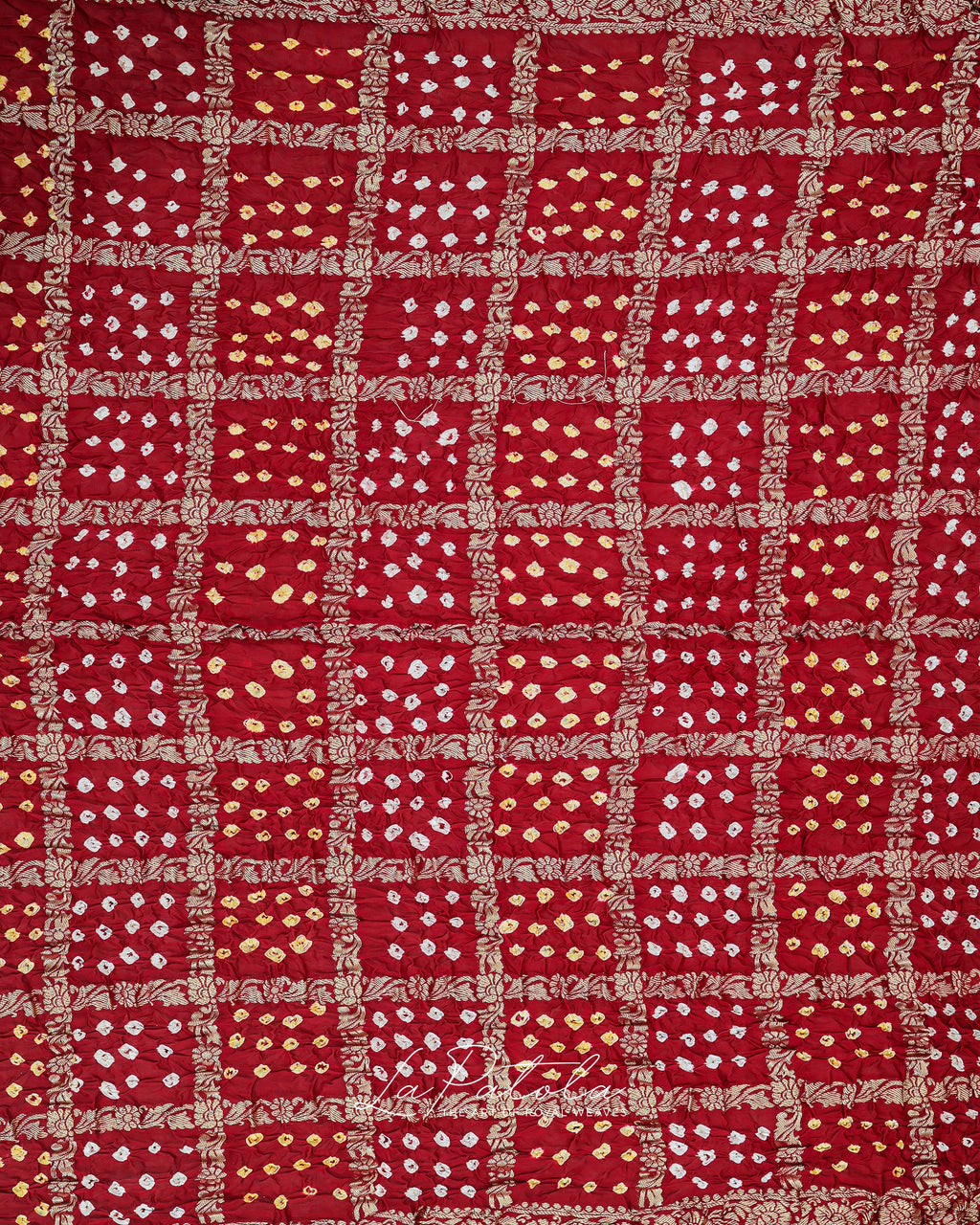 Brick Red Gharchola Bandhej Saree