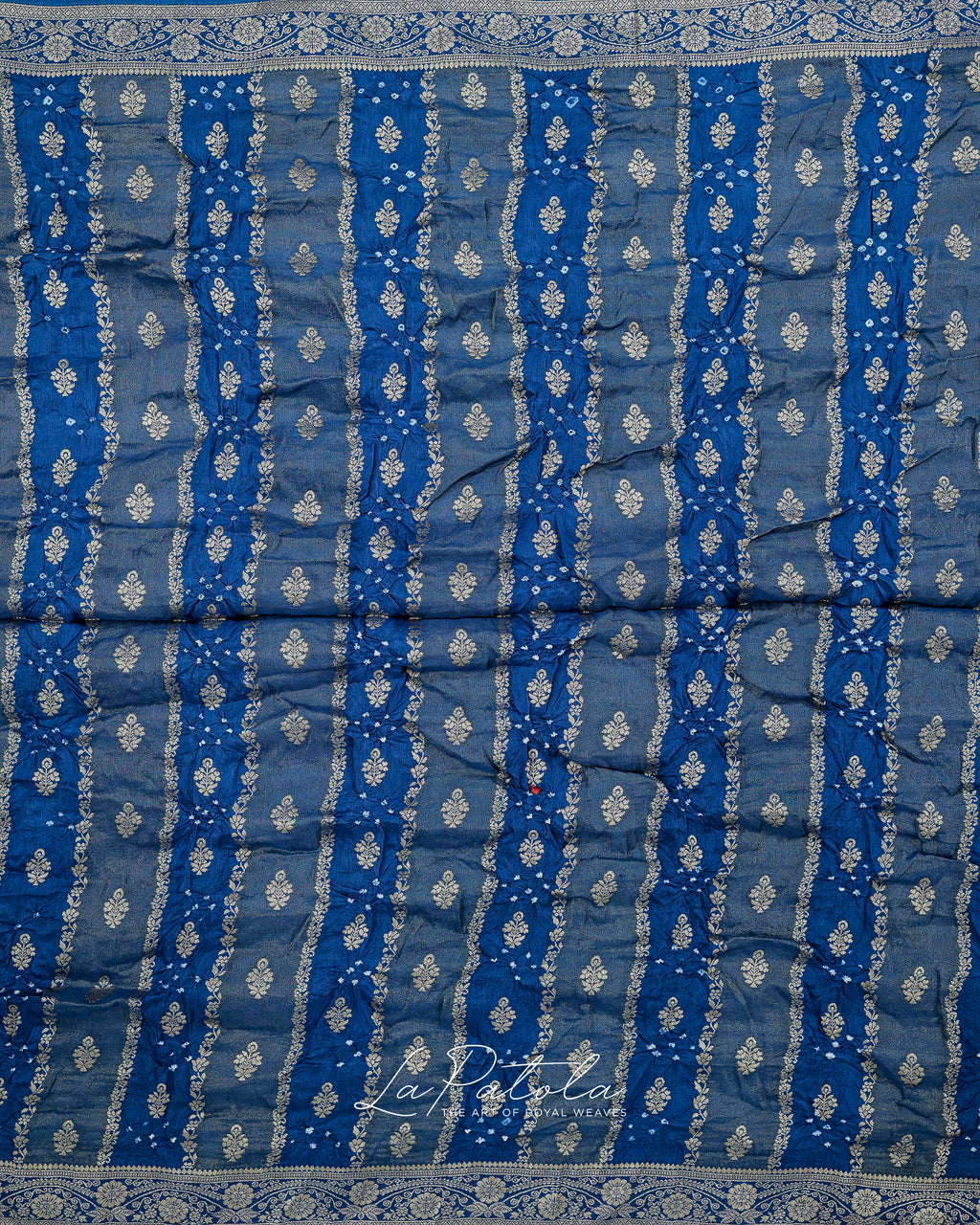 Powder Blue Zari Bandhej Saree