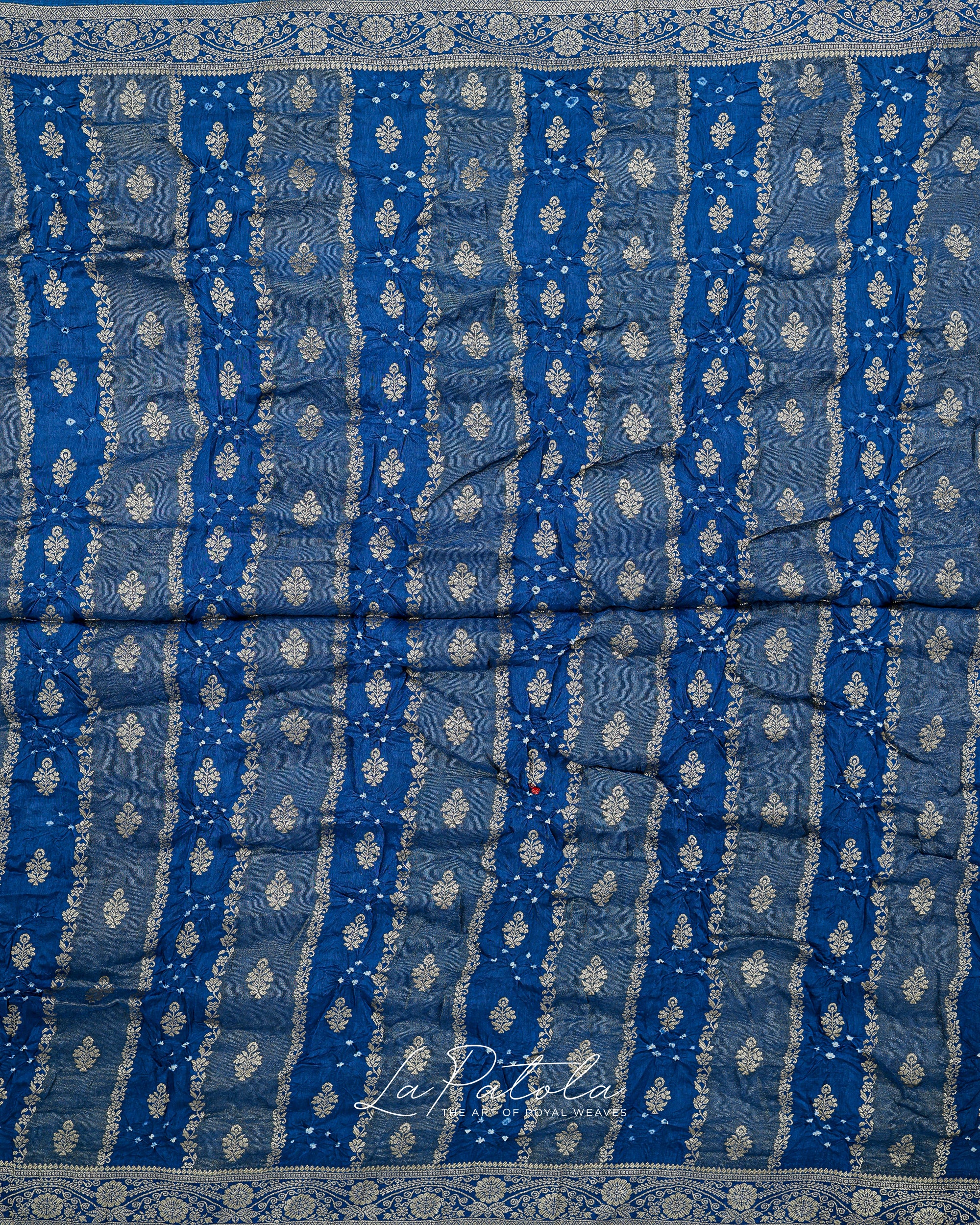 Powder Blue Zari Bandhej Saree
