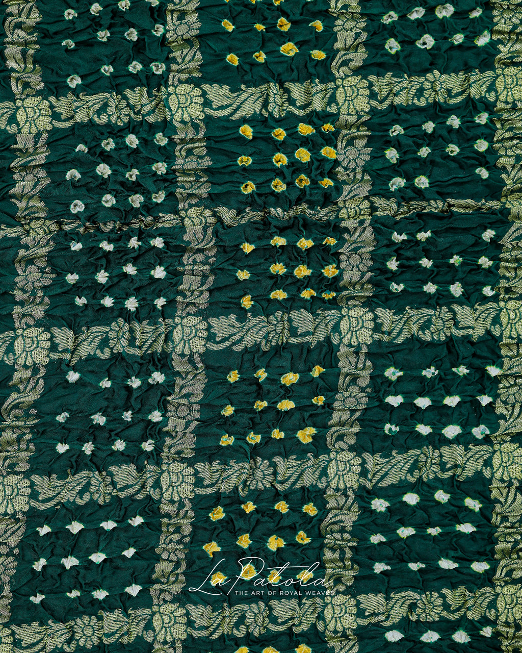 Bottle Green Gharchola Bandhej Saree