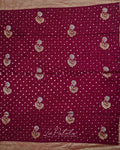 Wine Paisley Pallu Bandhej Saree