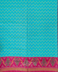 Pink Turquoise Stripe Patola Saree