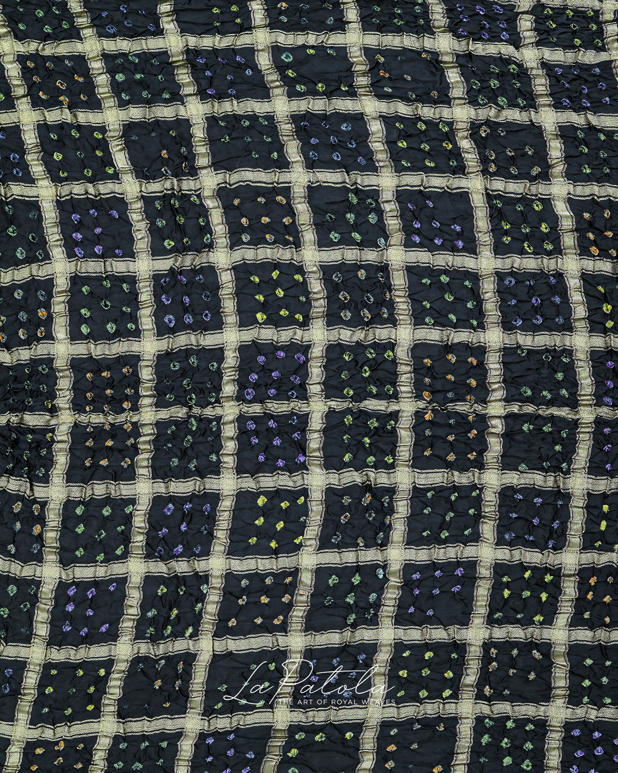 Black Multicolour Bandhej Saree