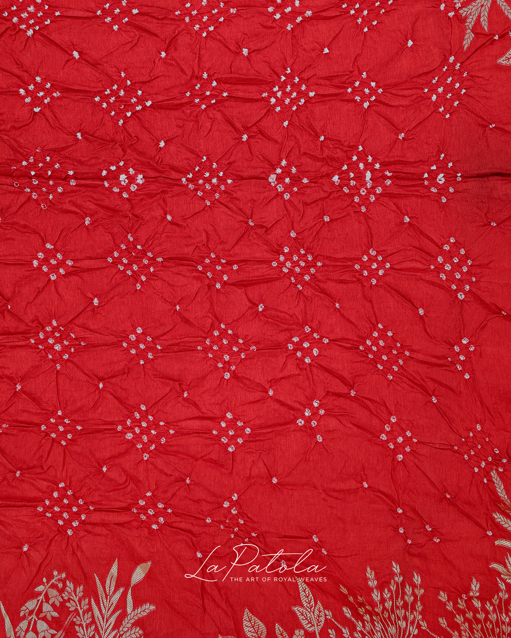 Crimson Floral Buti Bandhej Saree