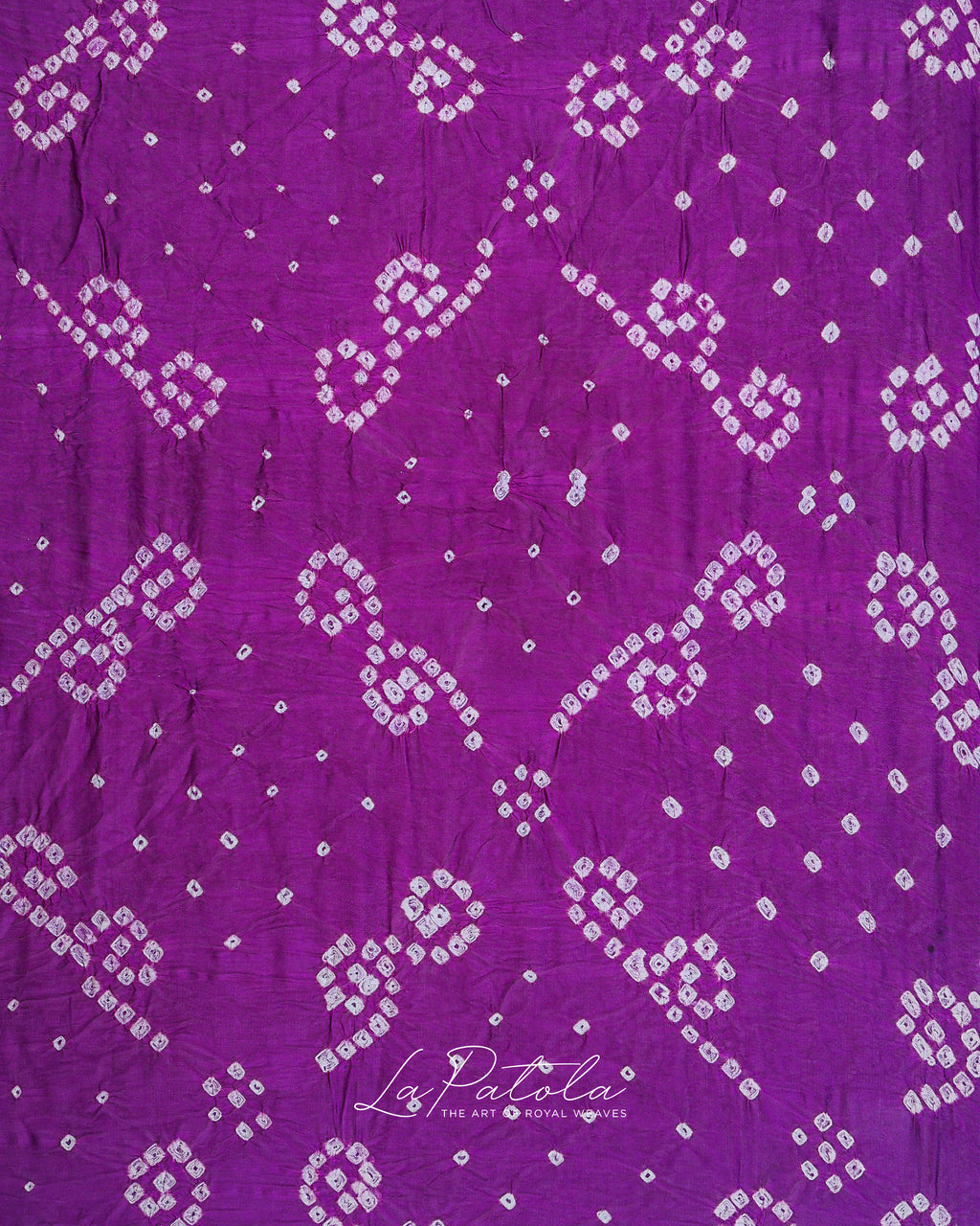 Purple Paisley Dot Bandhej Saree