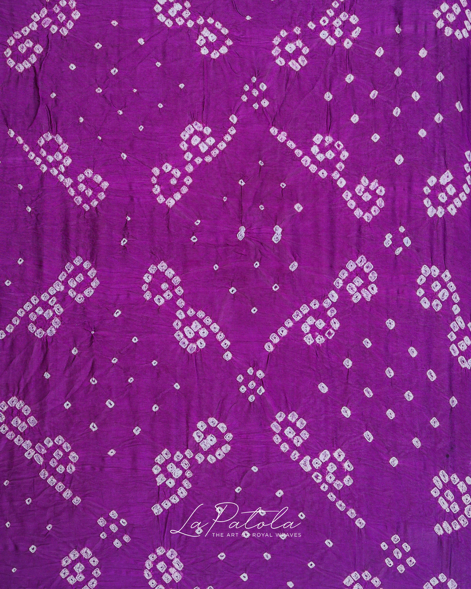 Purple Paisley Dot Bandhej Saree