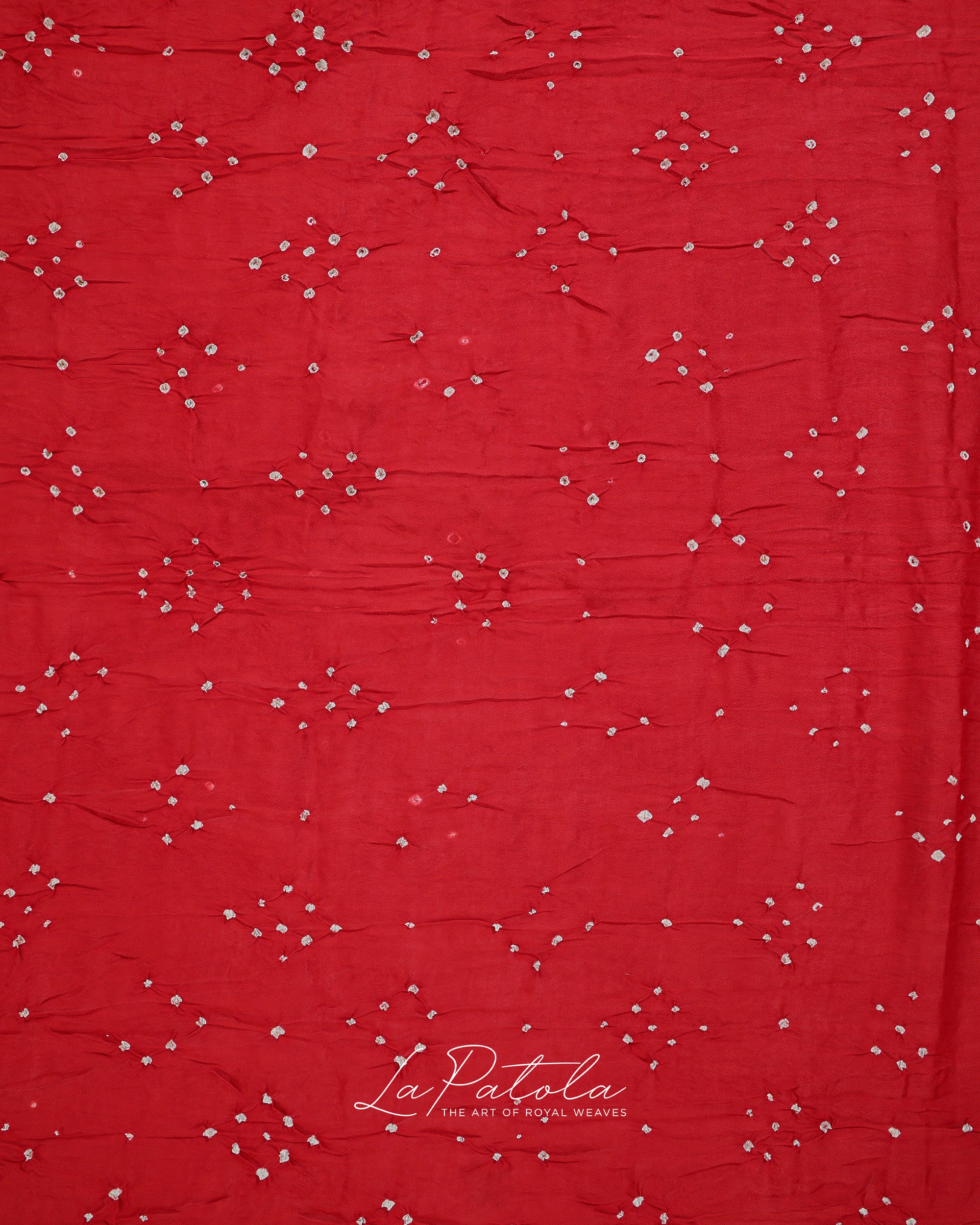 Bright Red Buti Bandhej Saree