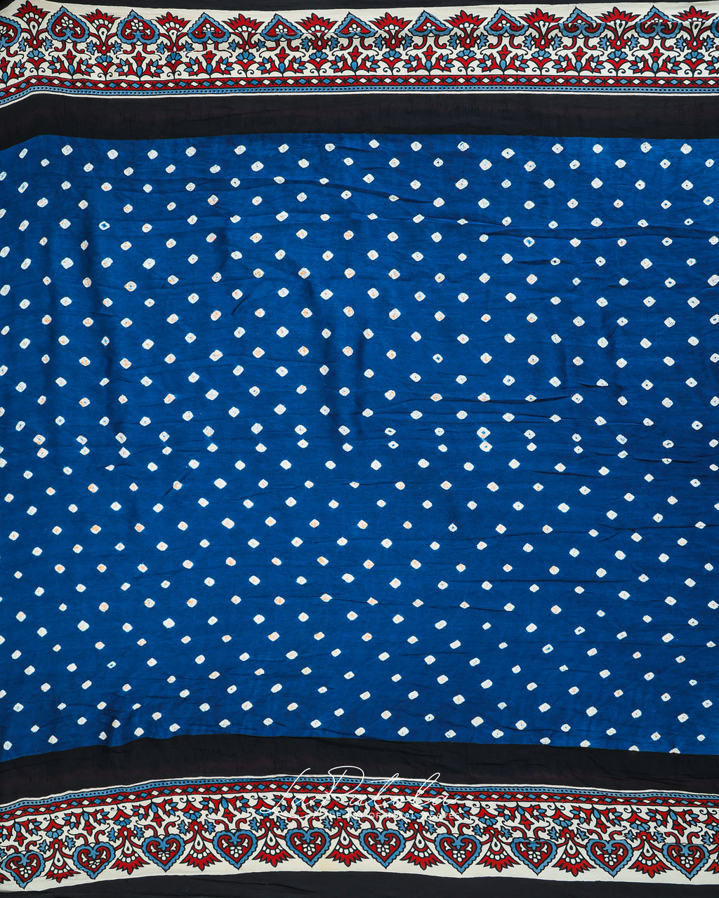 Cobalt Polka Bandhej Saree