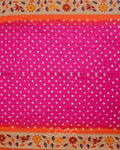 Fuchsia Floral Pallu Bandhej Saree