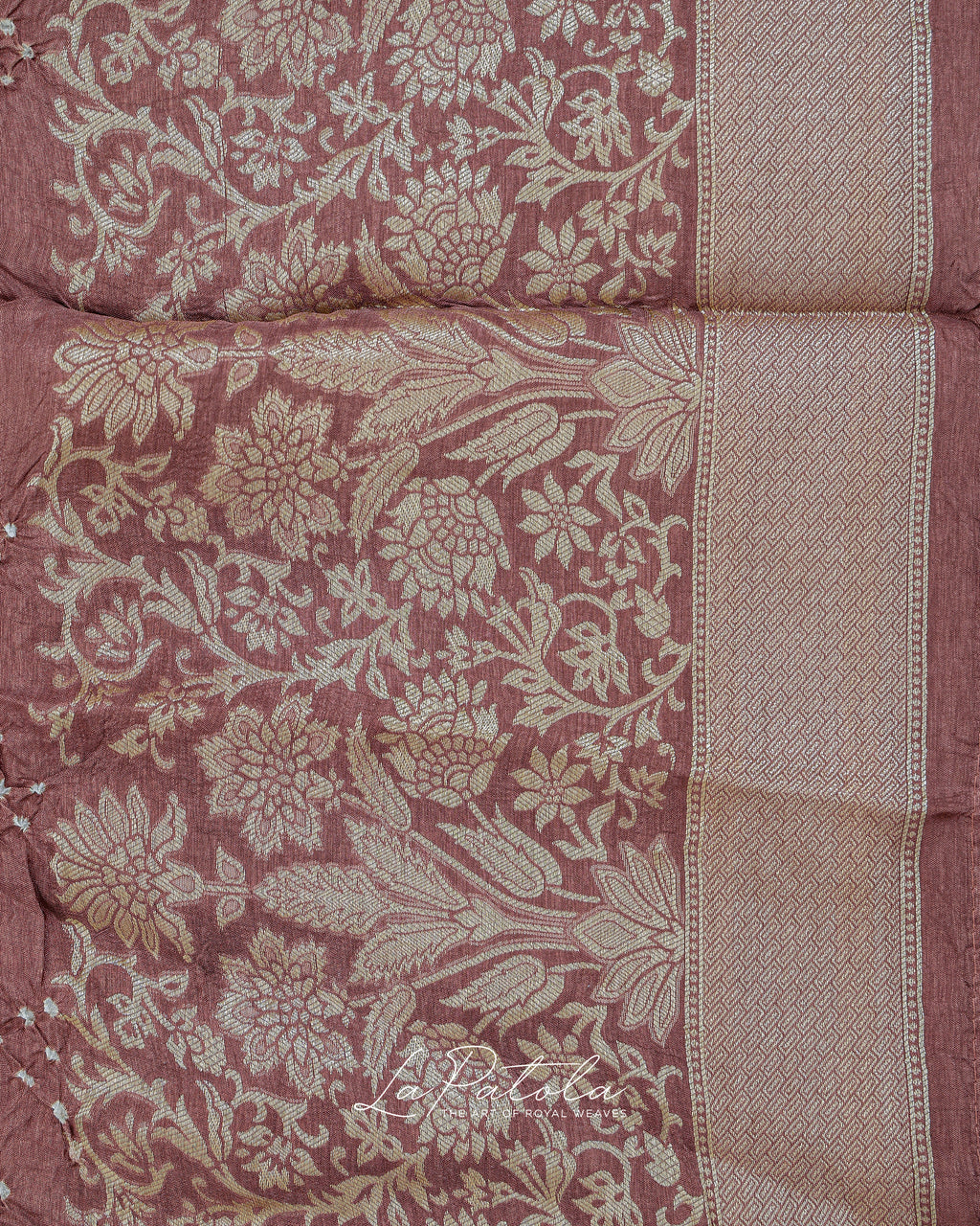 Mauve Floral Buti Bandhej Saree