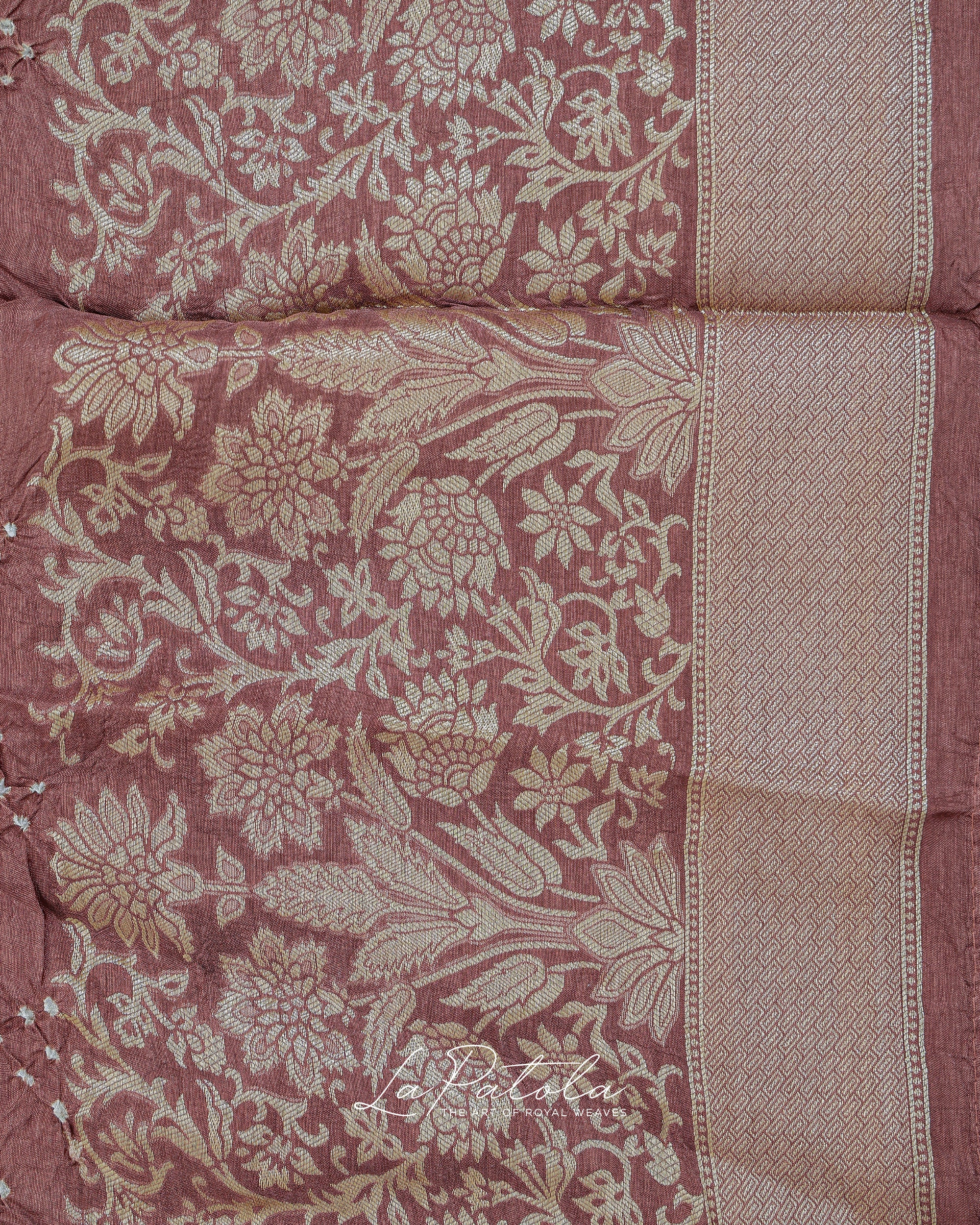 Mauve Floral Buti Bandhej Saree