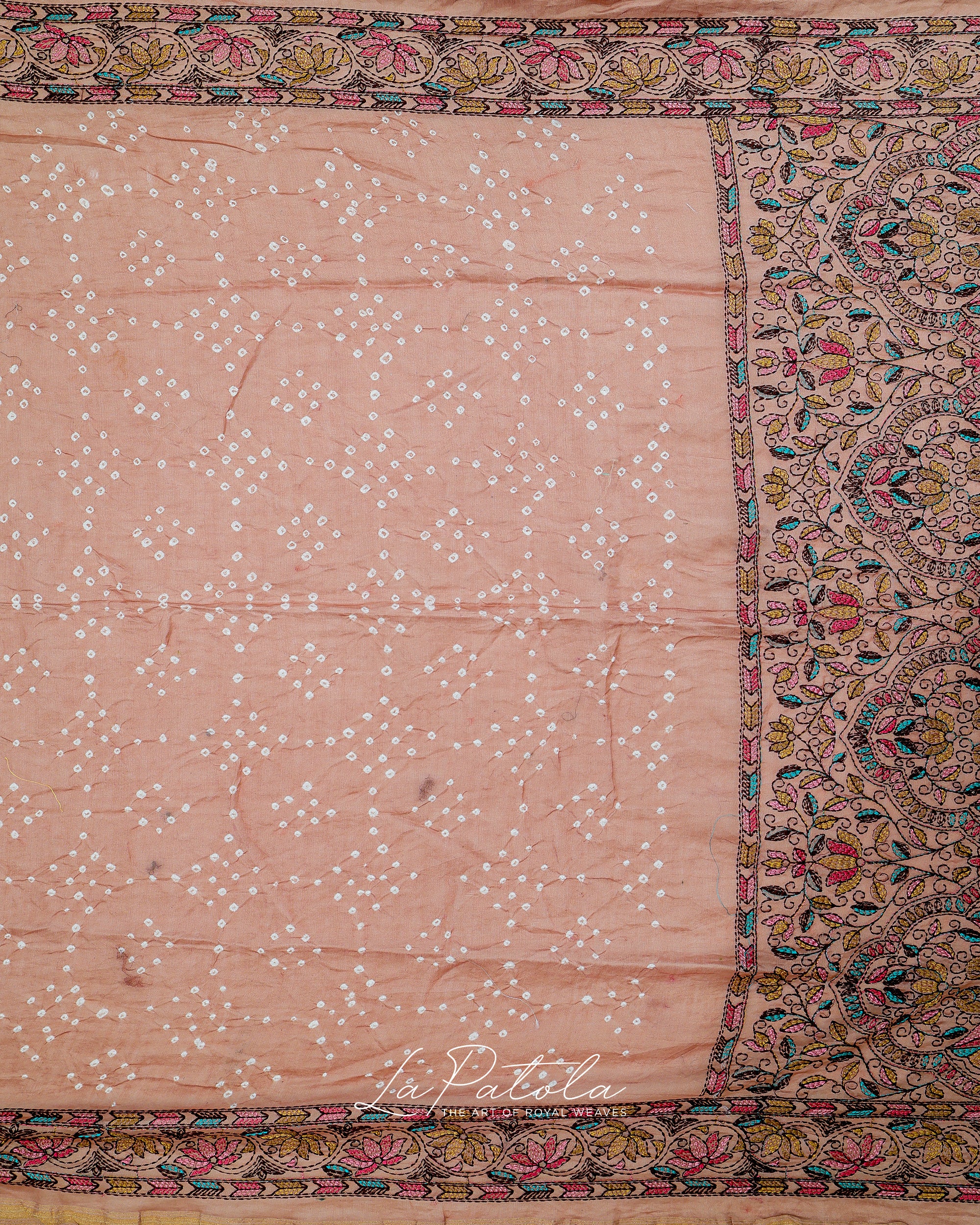 Blush Printed Pallu Bandhej Saree