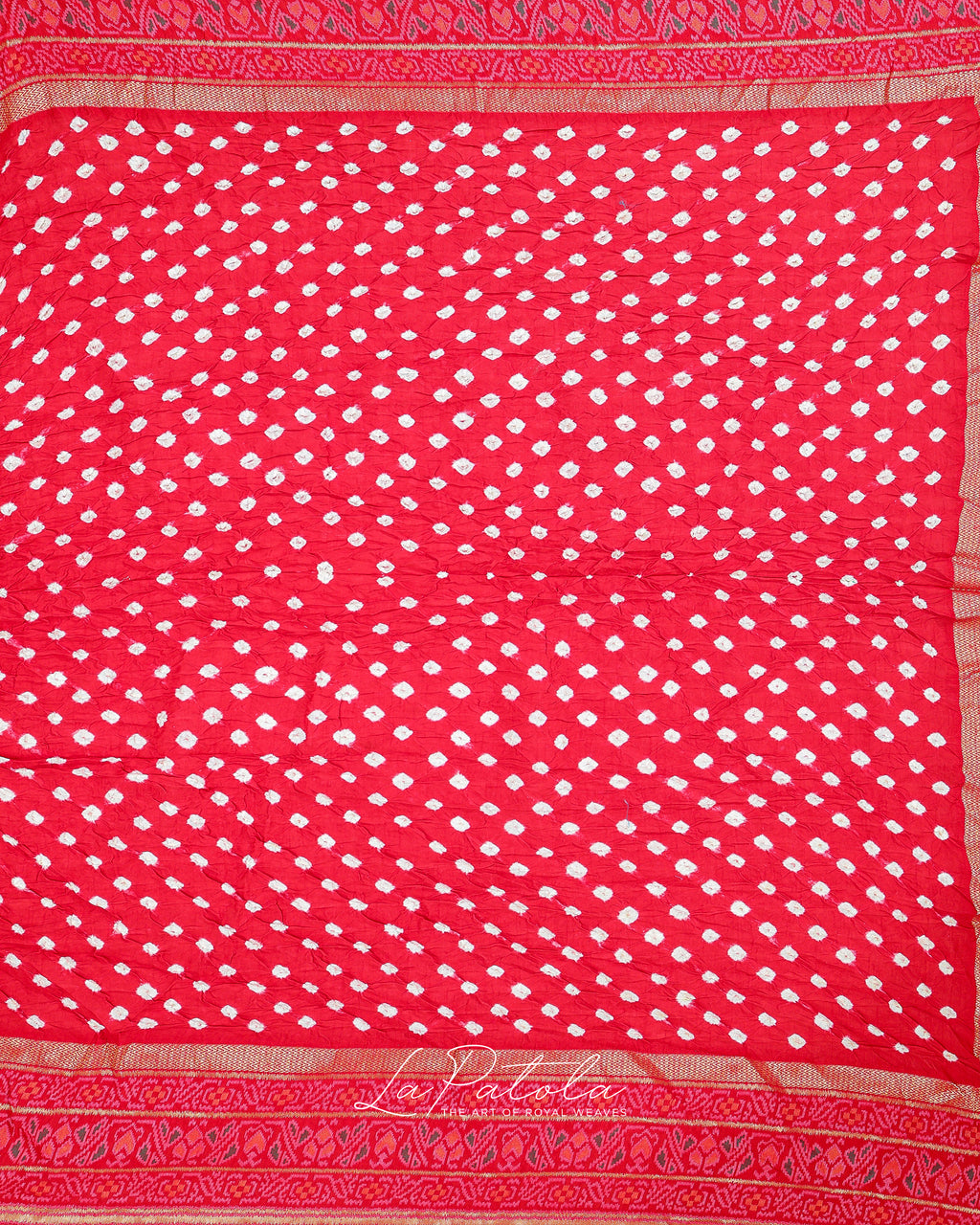 Hot Pink Micro Dot Bandhej Saree