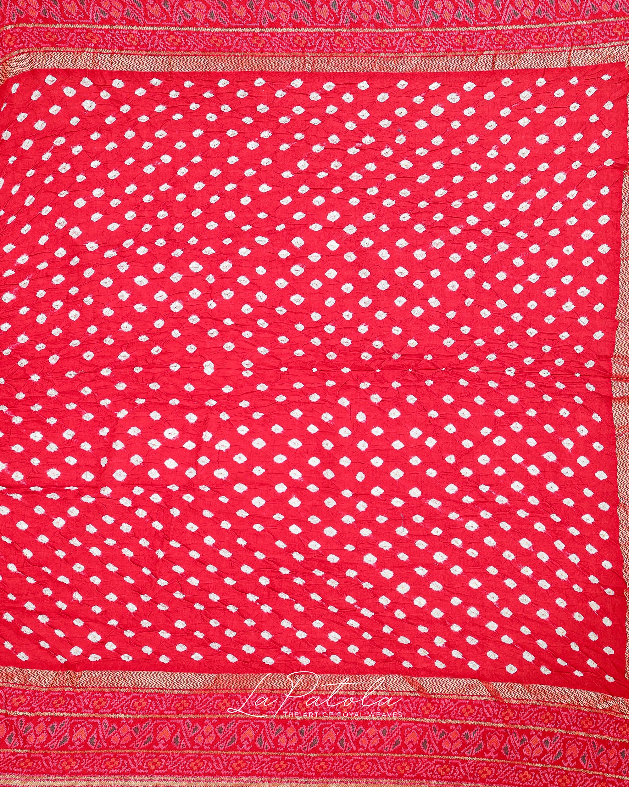 Hot Pink Micro Dot Bandhej Saree