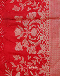 Crimson Floral Buti Bandhej Saree