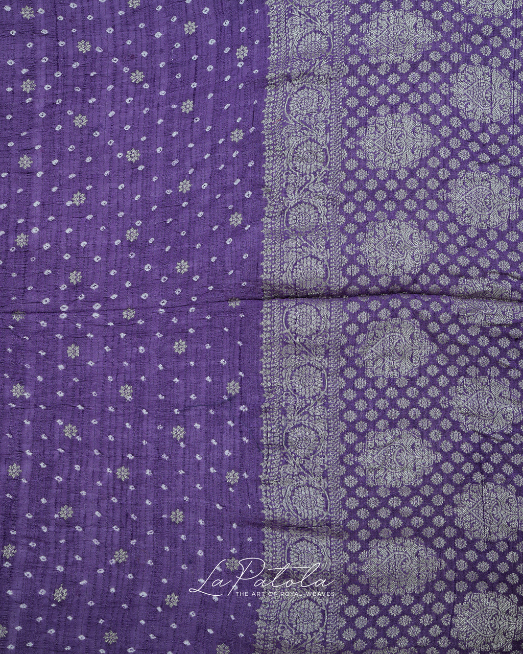Lavender Jacquard Bandhej Saree