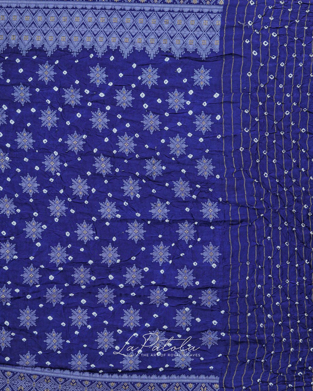 Purple Leaf Pallu Bandhej Saree