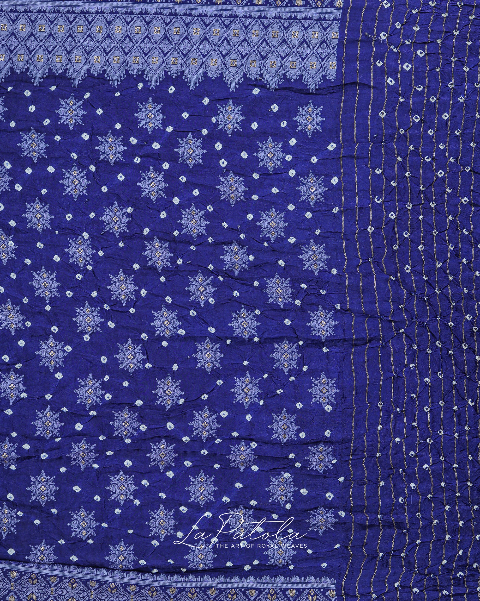 Purple Leaf Pallu Bandhej Saree