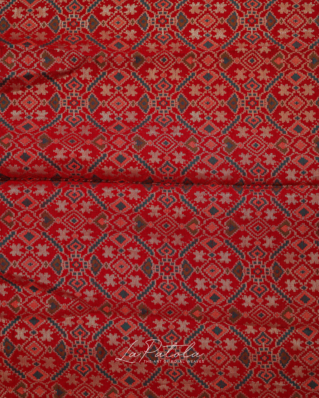Red Zari Buti Bandhej Saree