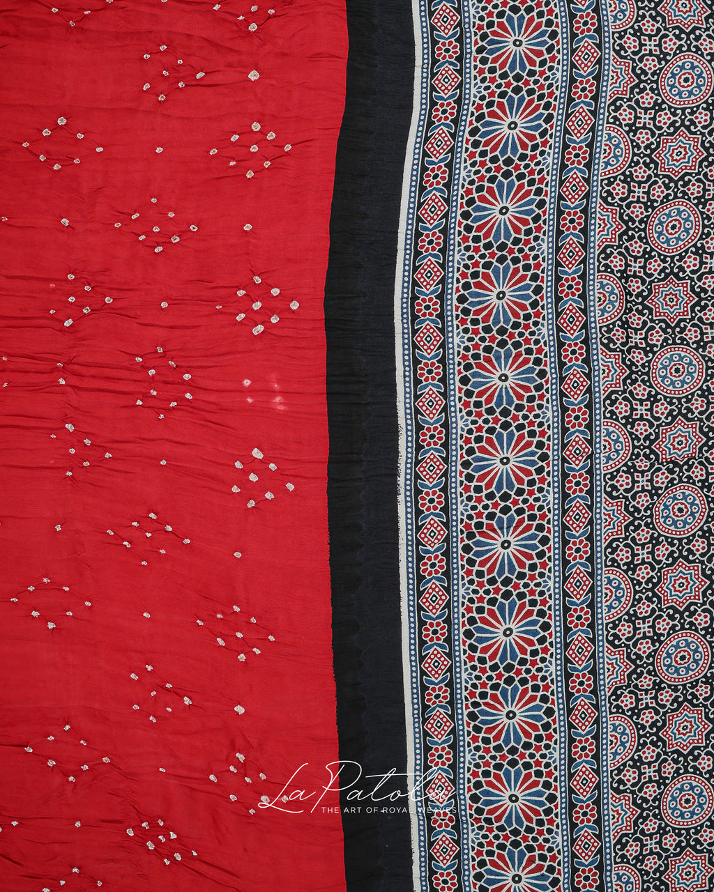 Bright Red Buti Bandhej Saree
