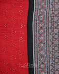 Bright Red Buti Bandhej Saree