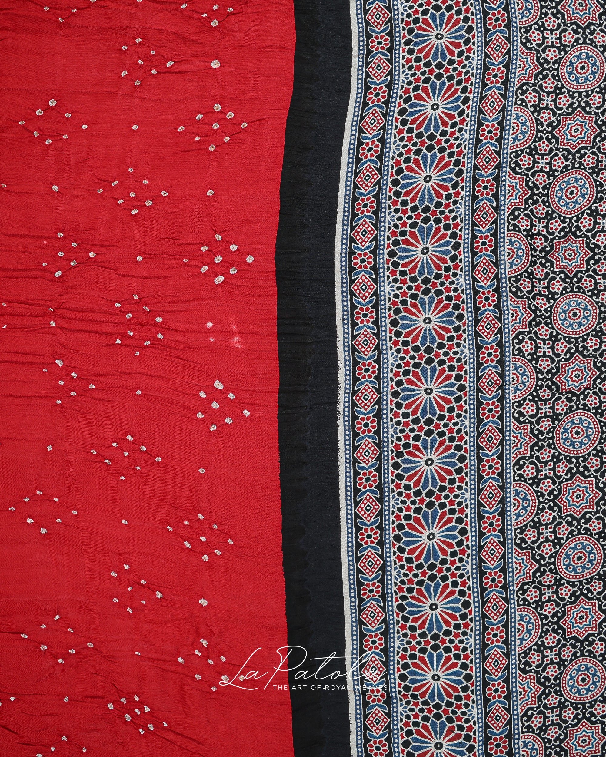 Bright Red Buti Bandhej Saree