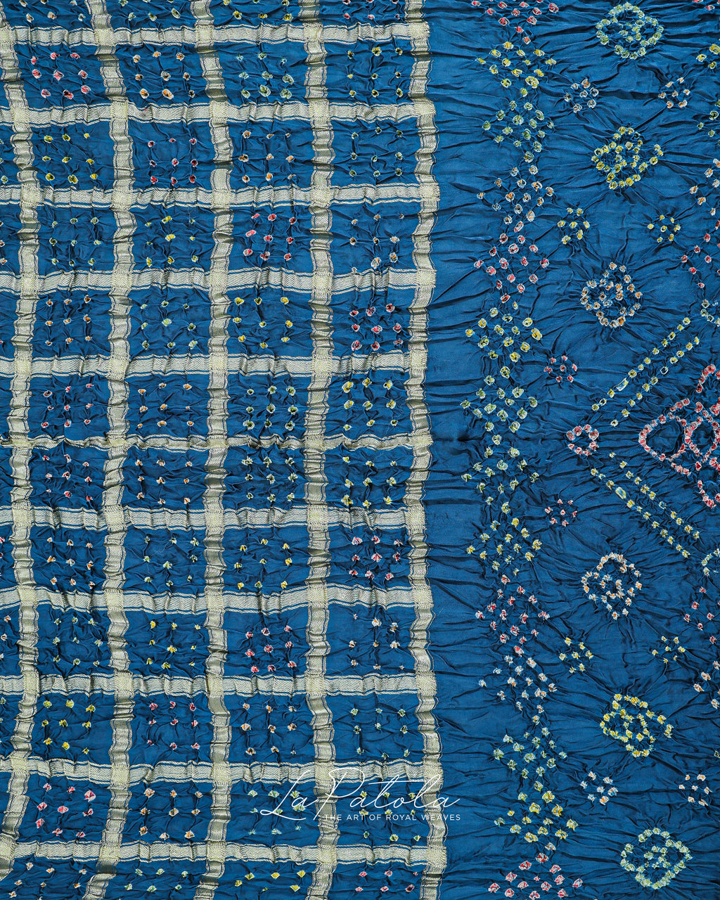 Royal Blue Leheriya Bandhej Saree