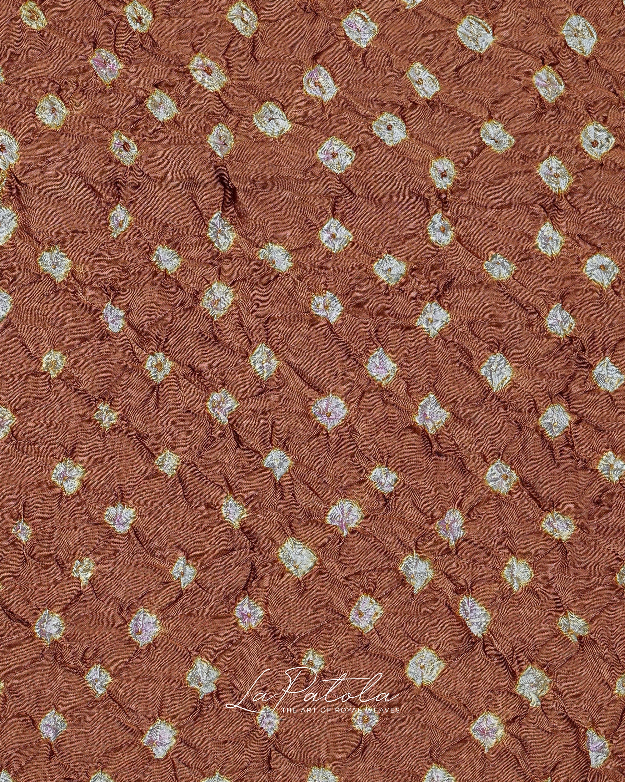 Mocha Printed Pallu Bandhej Saree