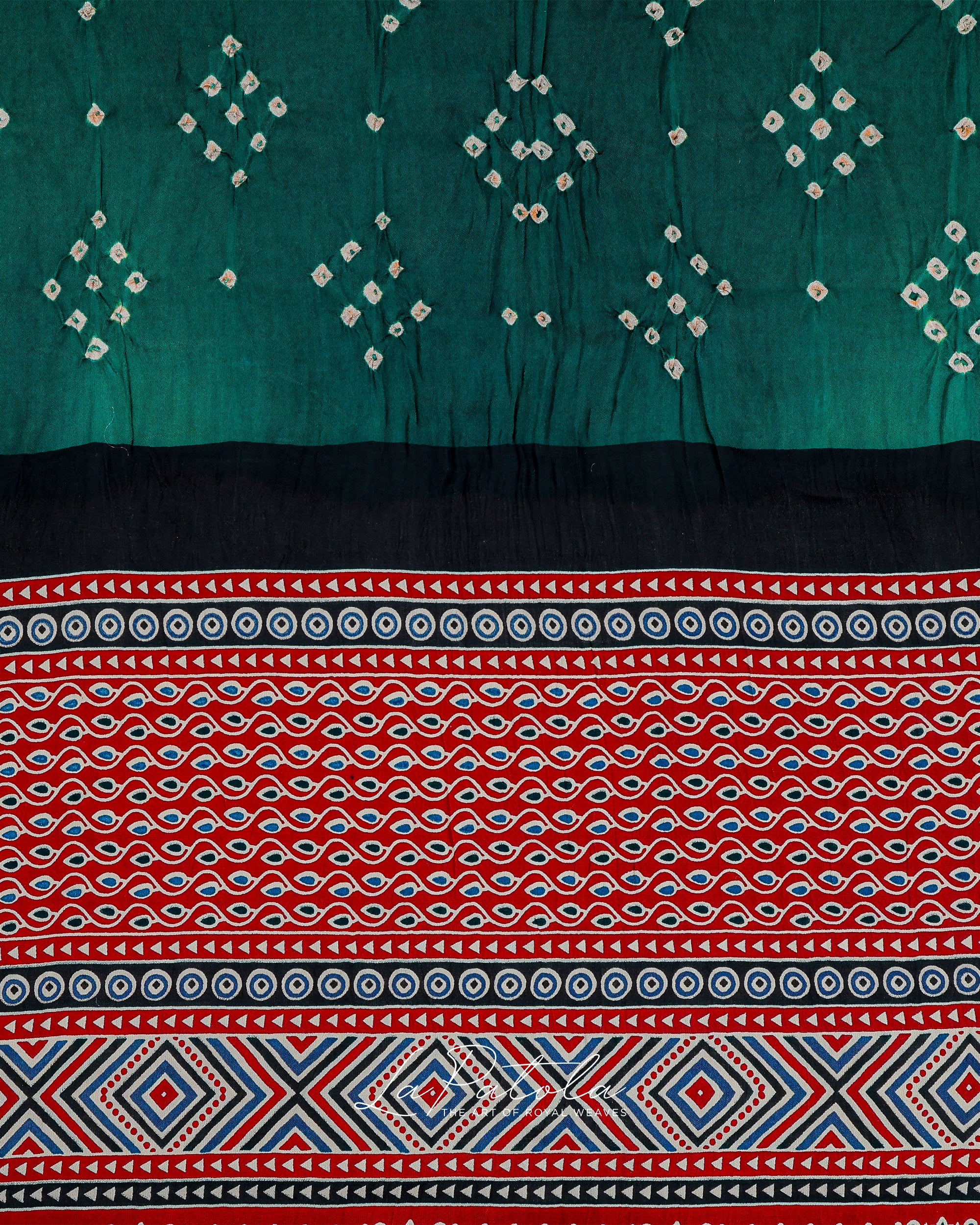 Teal Scattered Buti Bandhej Saree