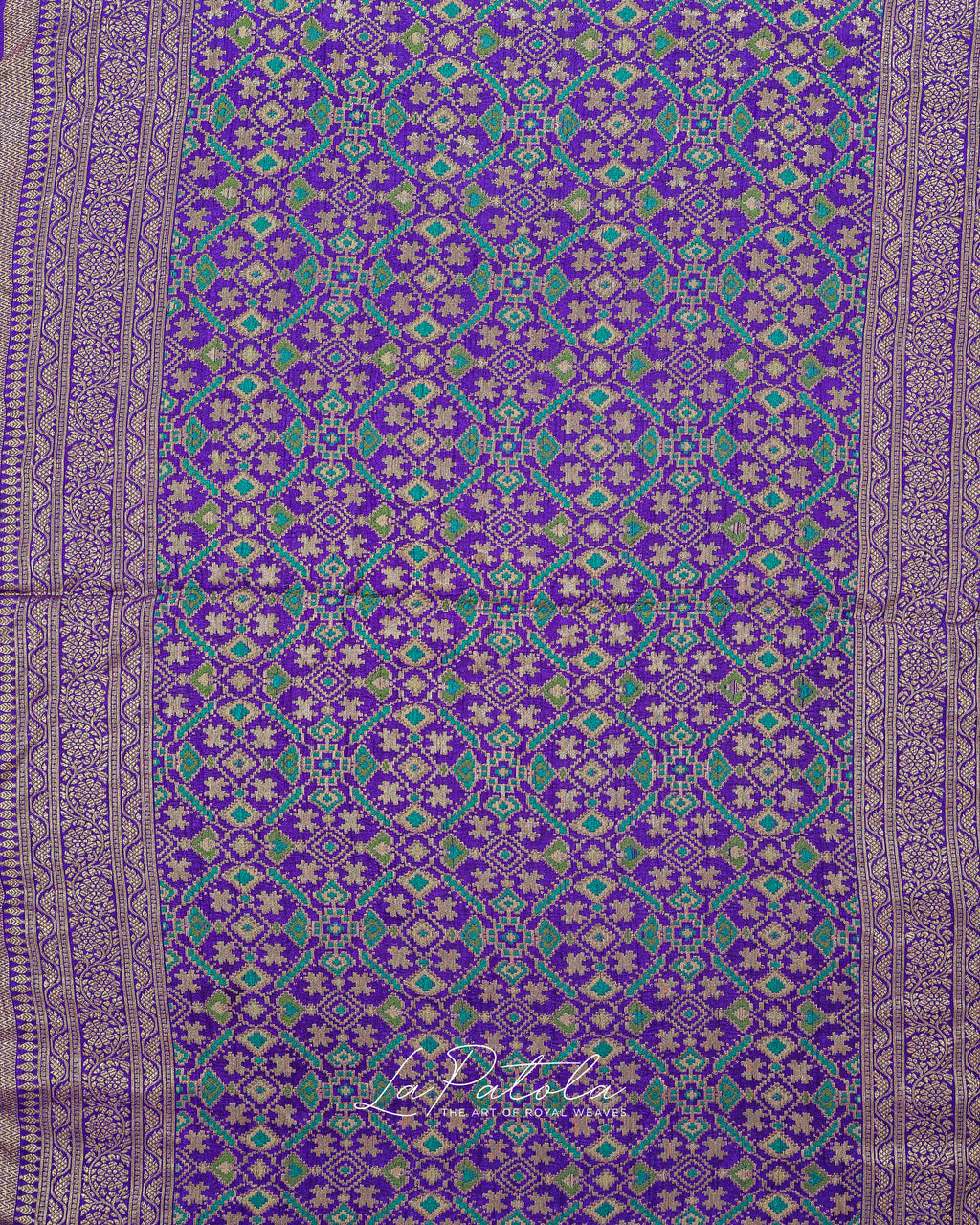 Violet Zari Buti Bandhej Saree
