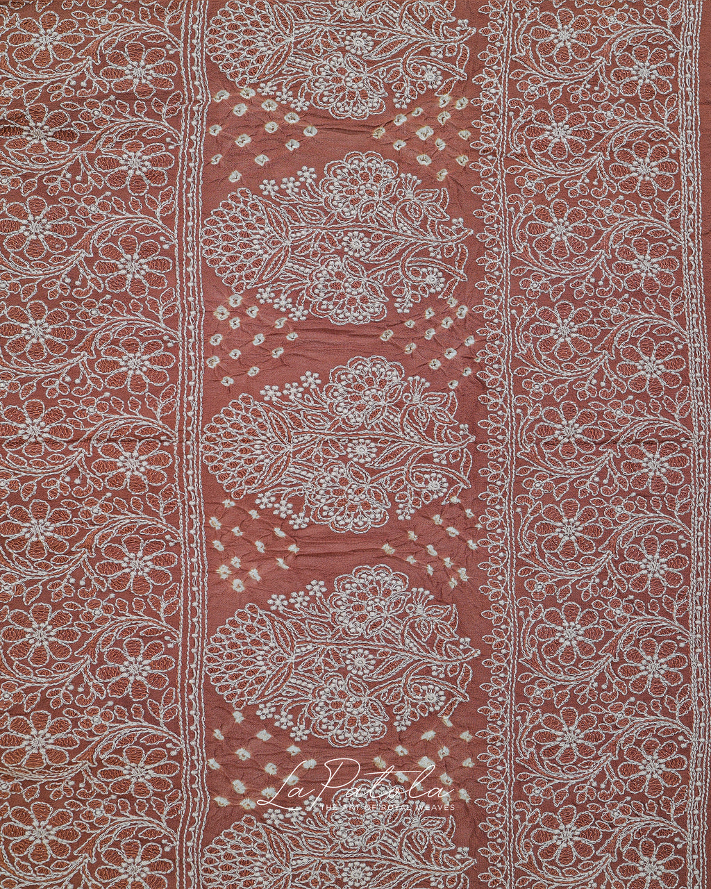 Nude Beige Ornate Pallu Bandhej Saree