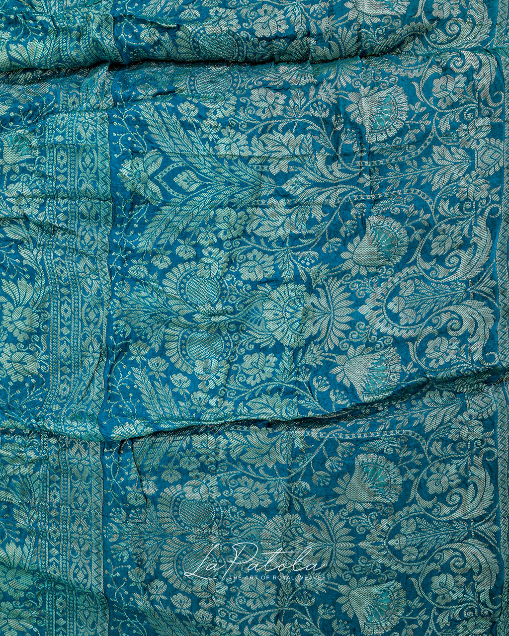 Aqua Floral Bandhej Saree