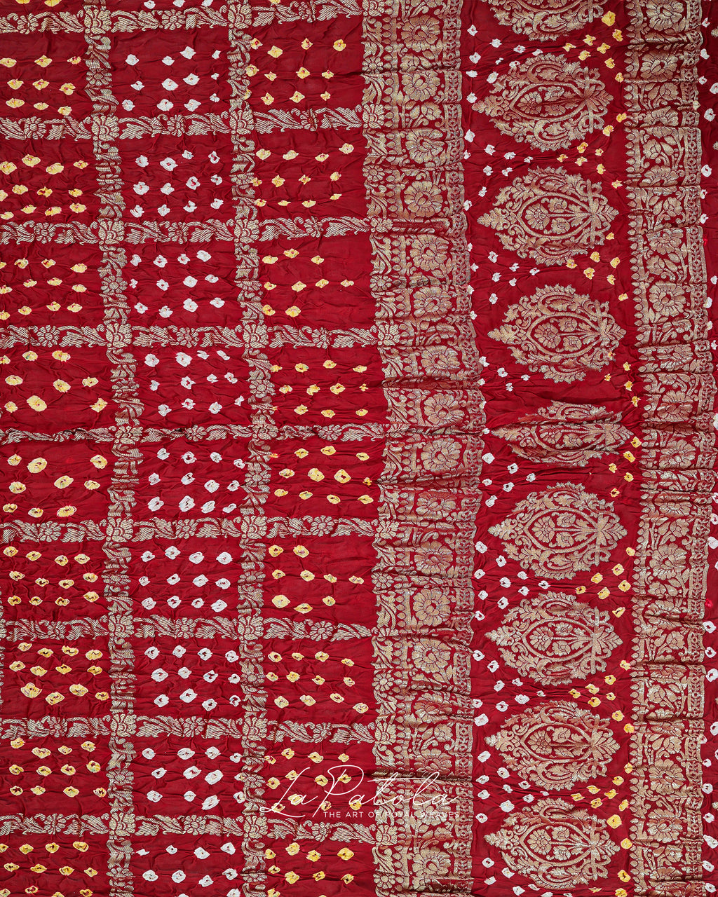 Brick Red Gharchola Bandhej Saree